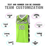 Custom Fluorescent Green Mosaic Stars Pattern Sports Uniform Basketball Jersey