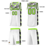 Custom White Mosaic Stars Pattern Sports Uniform Basketball Jersey