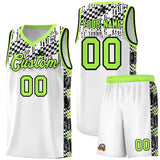 Custom White Mosaic Stars Pattern Sports Uniform Basketball Jersey