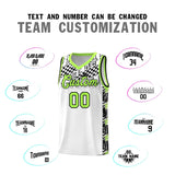 Custom White Mosaic Stars Pattern Sports Uniform Basketball Jersey