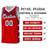 Custom Red Mosaic Stars Pattern Sports Uniform Basketball Jersey