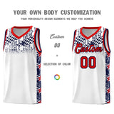 Custom White Mosaic Stars Pattern Sports Uniform Basketball Jersey