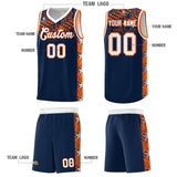 Custom Navy Mosaic Stars Pattern Sports Uniform Basketball Jersey