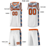 Custom White Mosaic Stars Pattern Sports Uniform Basketball Jersey