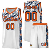 Custom White Mosaic Stars Pattern Sports Uniform Basketball Jersey