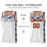 Custom White Mosaic Stars Pattern Sports Uniform Basketball Jersey