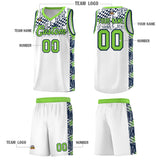 Custom White Mosaic Stars Pattern Sports Uniform Basketball Jersey
