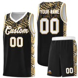 Custom Black Mosaic Stars Pattern Sports Uniform Basketball Jersey