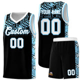 Custom Black Mosaic Stars Pattern Sports Uniform Basketball Jersey