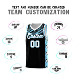 Custom Black Mosaic Stars Pattern Sports Uniform Basketball Jersey
