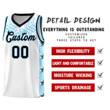 Custom White Mosaic Stars Pattern Sports Uniform Basketball Jersey