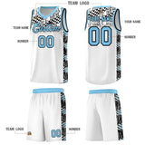 Custom White Mosaic Stars Pattern Sports Uniform Basketball Jersey