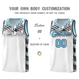 Custom White Mosaic Stars Pattern Sports Uniform Basketball Jersey