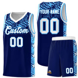 Custom Navy Mosaic Stars Pattern Sports Uniform Basketball Jersey