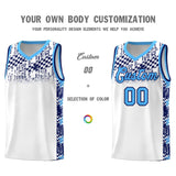 Custom White Mosaic Stars Pattern Sports Uniform Basketball Jersey