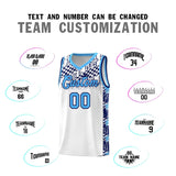 Custom White Mosaic Stars Pattern Sports Uniform Basketball Jersey