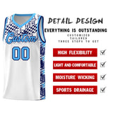 Custom White Mosaic Stars Pattern Sports Uniform Basketball Jersey