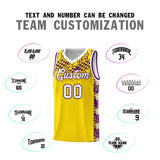 Custom Gold Mosaic Stars Pattern Sports Uniform Basketball Jersey