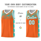 Custom Orange Mosaic Stars Pattern Sports Uniform Basketball Jersey