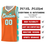 Custom Orange Mosaic Stars Pattern Sports Uniform Basketball Jersey