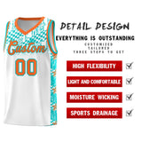 Custom White Mosaic Stars Pattern Sports Uniform Basketball Jersey