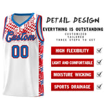Custom White Mosaic Stars Pattern Sports Uniform Basketball Jersey
