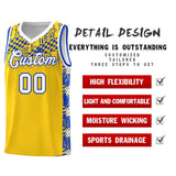 Custom Gold Mosaic Stars Pattern Sports Uniform Basketball Jersey