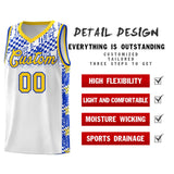 Custom White Mosaic Stars Pattern Sports Uniform Basketball Jersey