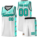 Custom White Mosaic Stars Pattern Sports Uniform Basketball Jersey