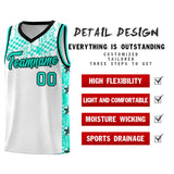 Custom White Mosaic Stars Pattern Sports Uniform Basketball Jersey