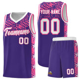 Custom Purple Mosaic Stars Pattern Sports Uniform Basketball Jersey
