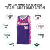 Custom Purple Mosaic Stars Pattern Sports Uniform Basketball Jersey