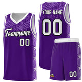 Custom Purple Mosaic Stars Pattern Sports Uniform Basketball Jersey