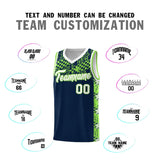 Custom Navy Mosaic Stars Pattern Sports Uniform Basketball Jersey