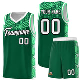 Custom Kelly Green Mosaic Stars Pattern Sports Uniform Basketball Jersey