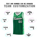 Custom Kelly Green Mosaic Stars Pattern Sports Uniform Basketball Jersey