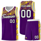 Custom Purple Mosaic Stars Pattern Sports Uniform Basketball Jersey