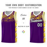 Custom Purple Mosaic Stars Pattern Sports Uniform Basketball Jersey