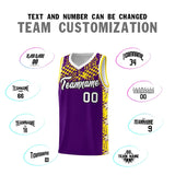 Custom Purple Mosaic Stars Pattern Sports Uniform Basketball Jersey