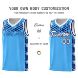 Custom Powder Blue Mosaic Stars Pattern Sports Uniform Basketball Jersey