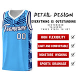 Custom Powder Blue Mosaic Stars Pattern Sports Uniform Basketball Jersey