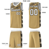 Custom Old Gold Mosaic Stars Pattern Sports Uniform Basketball Jersey