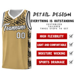 Custom Old Gold Mosaic Stars Pattern Sports Uniform Basketball Jersey