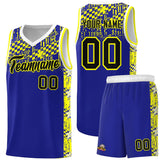 Custom Royal Mosaic Stars Pattern Sports Uniform Basketball Jersey