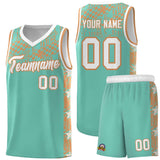 Custom Bright Green Mosaic Stars Pattern Sports Uniform Basketball Jersey