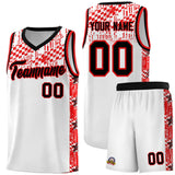 Custom White Mosaic Stars Pattern Sports Uniform Basketball Jersey