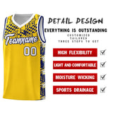 Custom Gold Mosaic Stars Pattern Sports Uniform Basketball Jersey