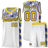 Custom White Mosaic Stars Pattern Sports Uniform Basketball Jersey