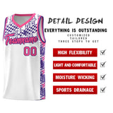 Custom White Mosaic Stars Pattern Sports Uniform Basketball Jersey