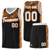 Custom Black Mosaic Stars Pattern Sports Uniform Basketball Jersey